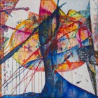 Facing-2_mixed-media-on-canvas_90-x-90-cm_35-x-35-in_2018