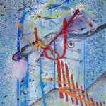 Cross My Mind, mixed media on canvas,  43 x 35.5 in, 2014