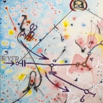 Genau, mixed media on canvas, 31.5 x 43 in, 2015