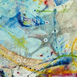 Korn Take 1, mixed media on canvas, 43 x 43 in, 2014