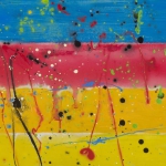 Vier plus Null, mixed media on canvas, 27.5 x 39 in, 2015