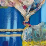 Wrapped 20, mixed media on canvas, 16 x 8 in, 2015