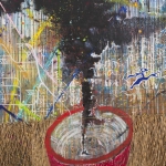 An End Has A Start, mixed media on canvas, 150 x 150 cm, 59 x 59 in, 2015